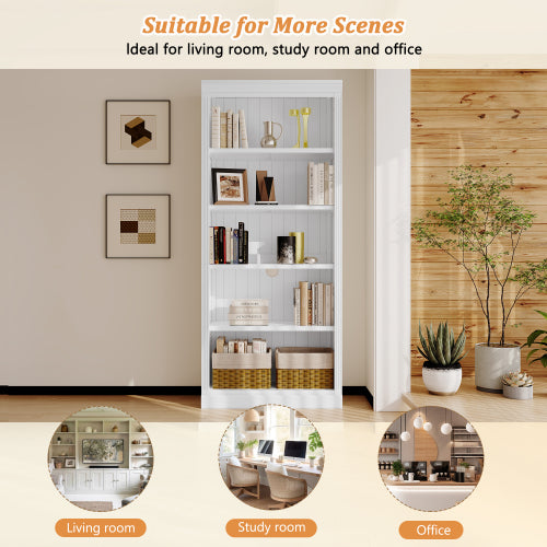 5 Tier Solid Wood Bookshelf