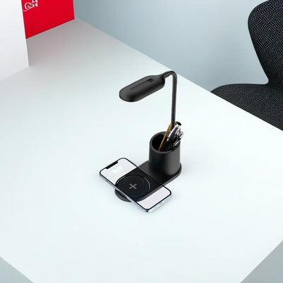 1pc USB Table Lamp with 10W Wireless Charger, Flexible