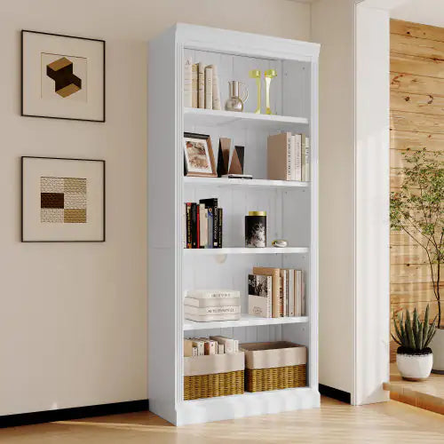 5 Tier Solid Wood Bookshelf