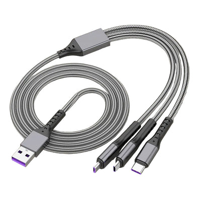 5A Super Fast Charging 3-in-1 Data Cable