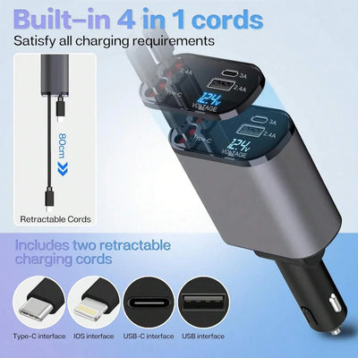 High-Speed Quad USB Car Charger