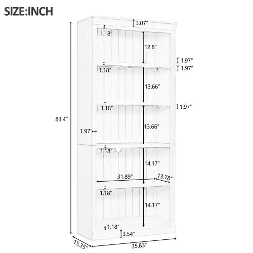 5 Tier Solid Wood Bookshelf