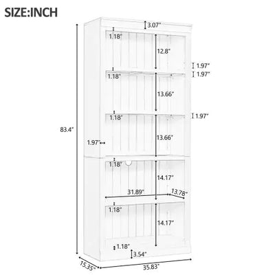 5 Tier Solid Wood Bookshelf