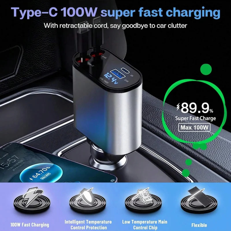 High-Speed Quad USB Car Charger