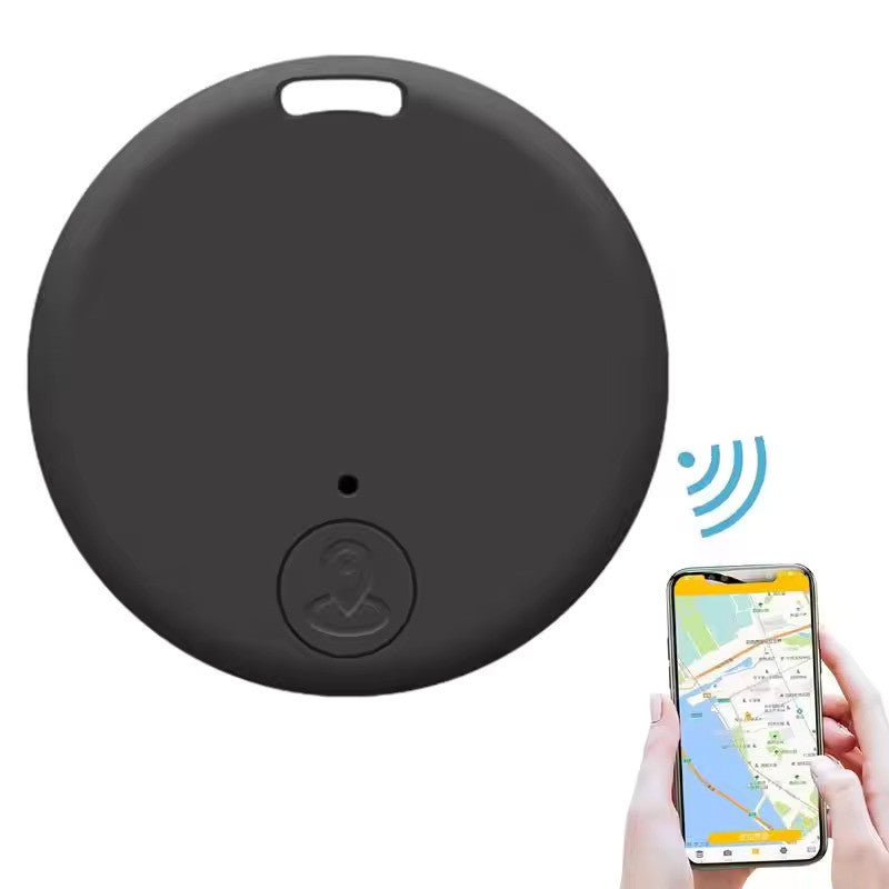 Front view of Bluetooth GPS key tracker showing compact design and keychain loop.