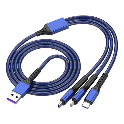 5A Super Fast Charging 3-in-1 Data Cable