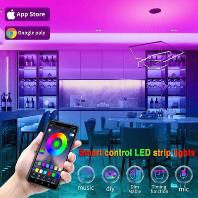 Bluetooth RGB LED Strip Lights with Remote